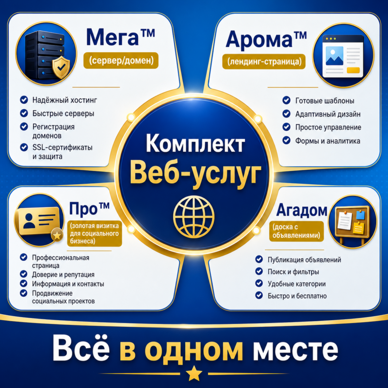 Не дорого Интернет комплект для социального предпринимателя получить от Агадом